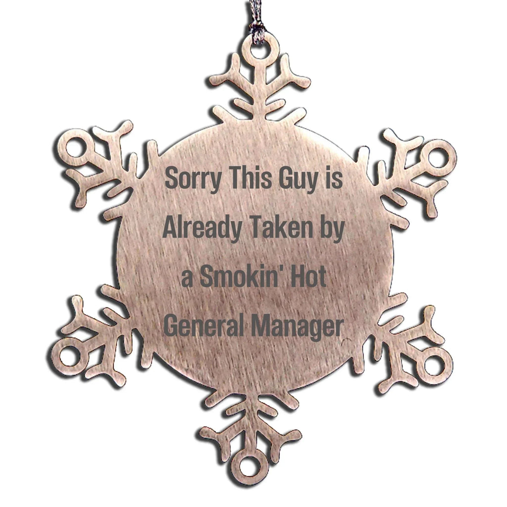 Funny General Manager Gifts from Men to Smokin' Hot General Managers, Snowflake Ornament for Christmas Unique Gifts