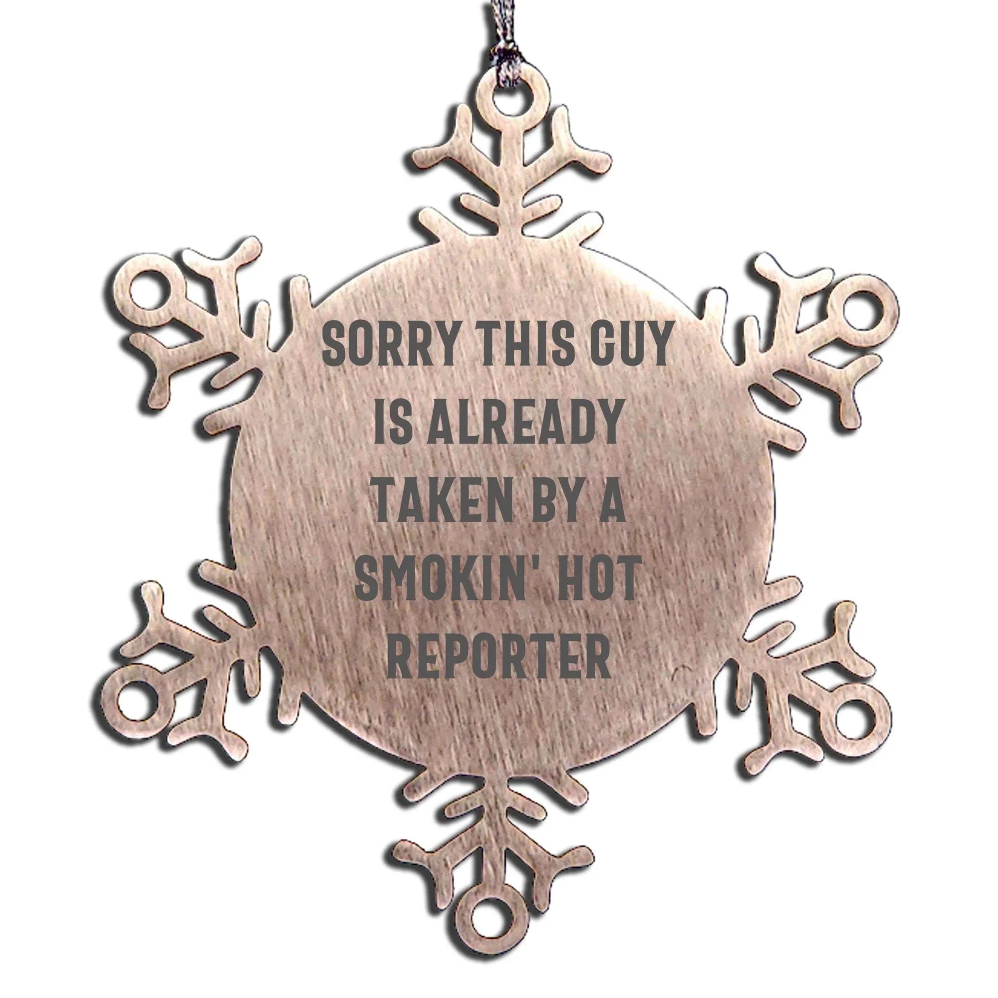 Reporter's Christmas Unique Gift, Snowflake Ornament for Men, Women, Friends, or Coworkers, Funny Gift Idea from Friends, Family, or Loved Ones