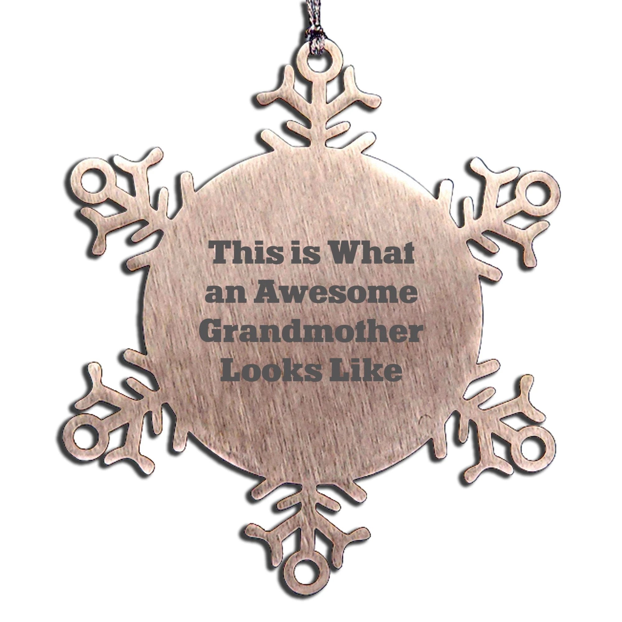 Grandmother Snowflake Ornament, Funny Quote - 'This Is What An Awesome Grandmother Looks Like'