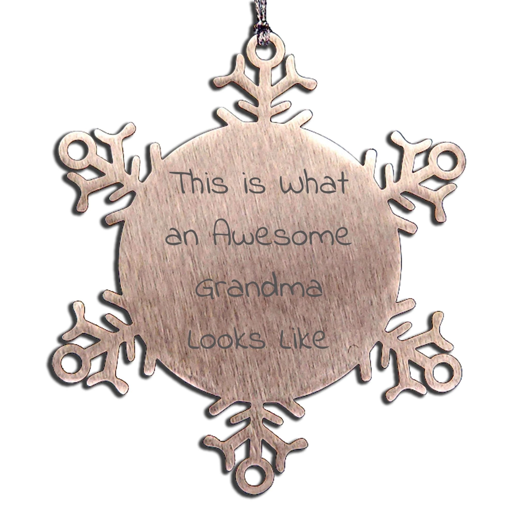 Grandma Gifts Snowflake Ornament - 'This Is What An Awesome Grandma Looks Like'