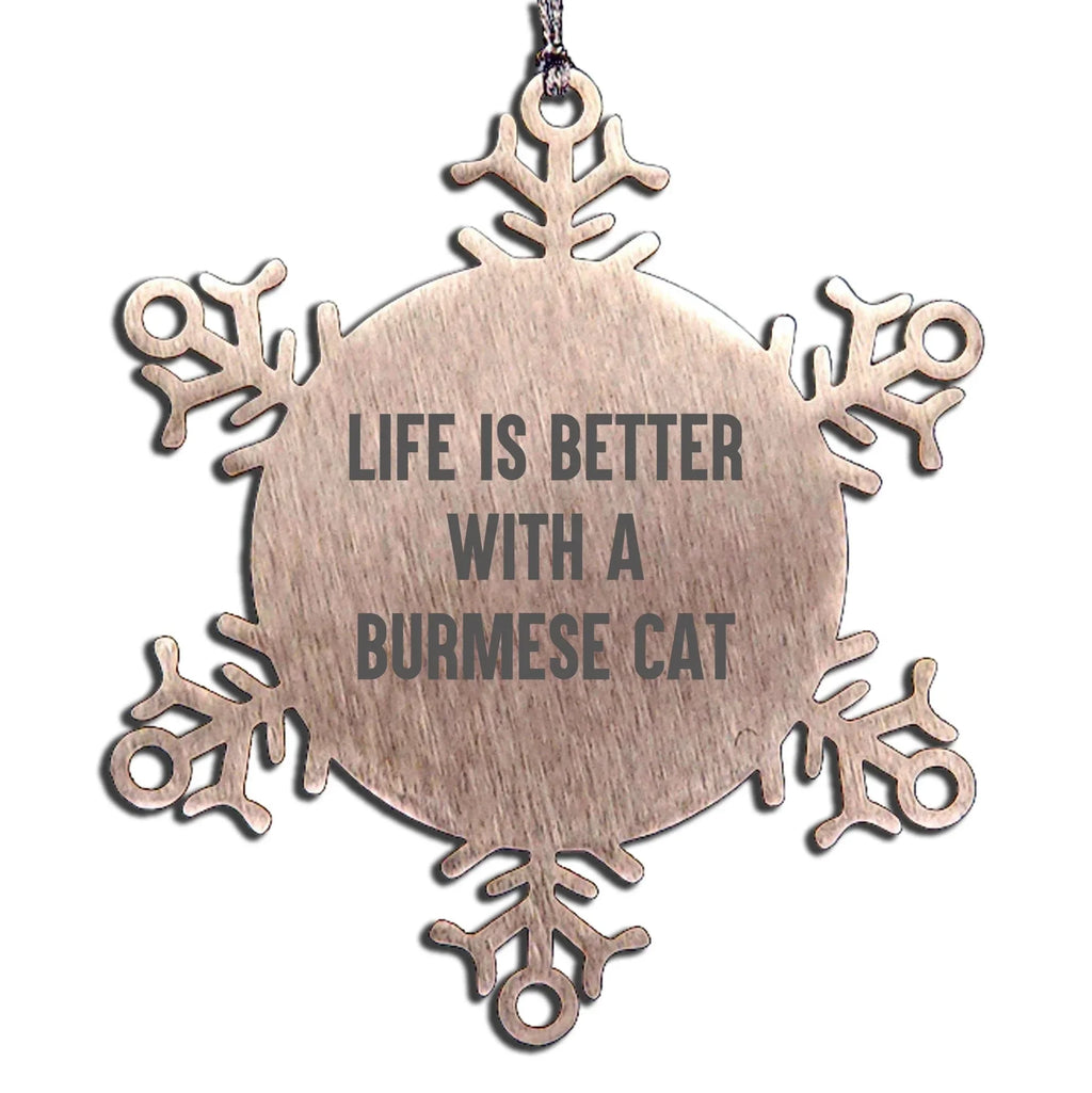 Burmese Cat Snowflake Christmas Ornament