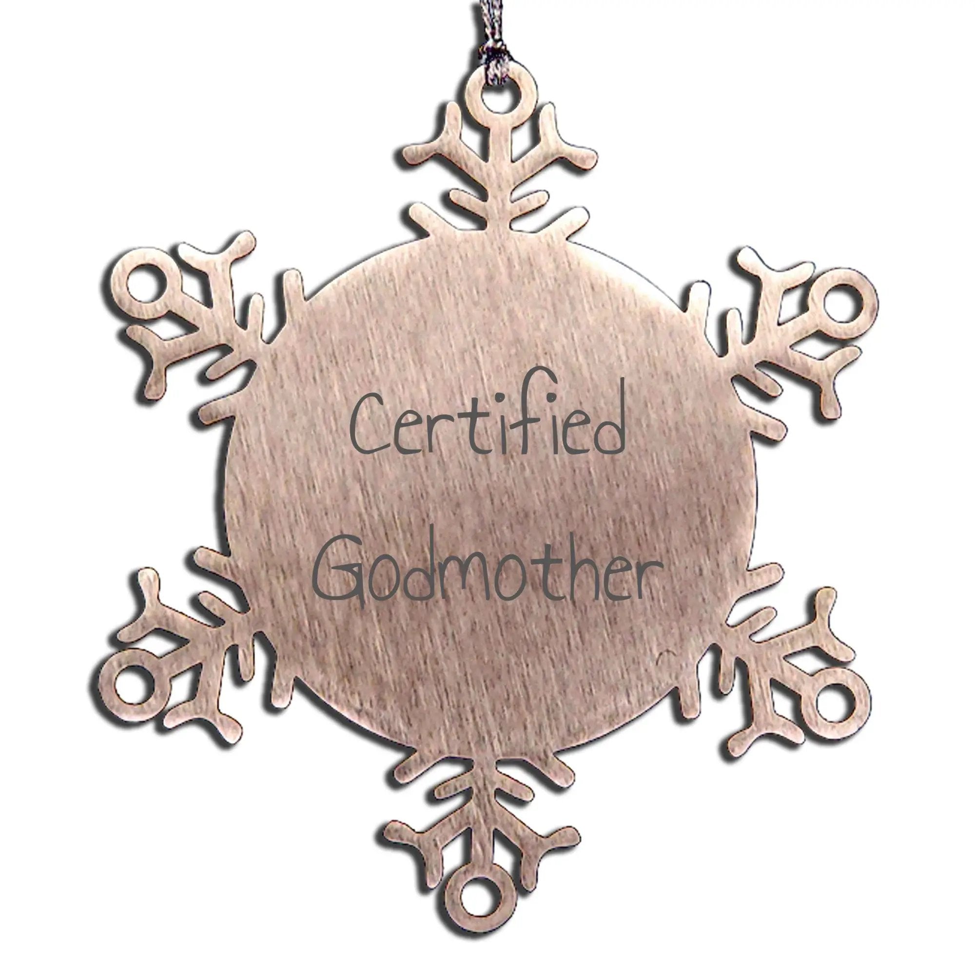 Certified Godmother Funny Snowflake Ornament - Mallard Moon