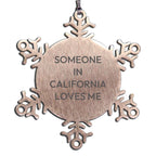California Snowflake Ornaments - Someone In California Loves Me.