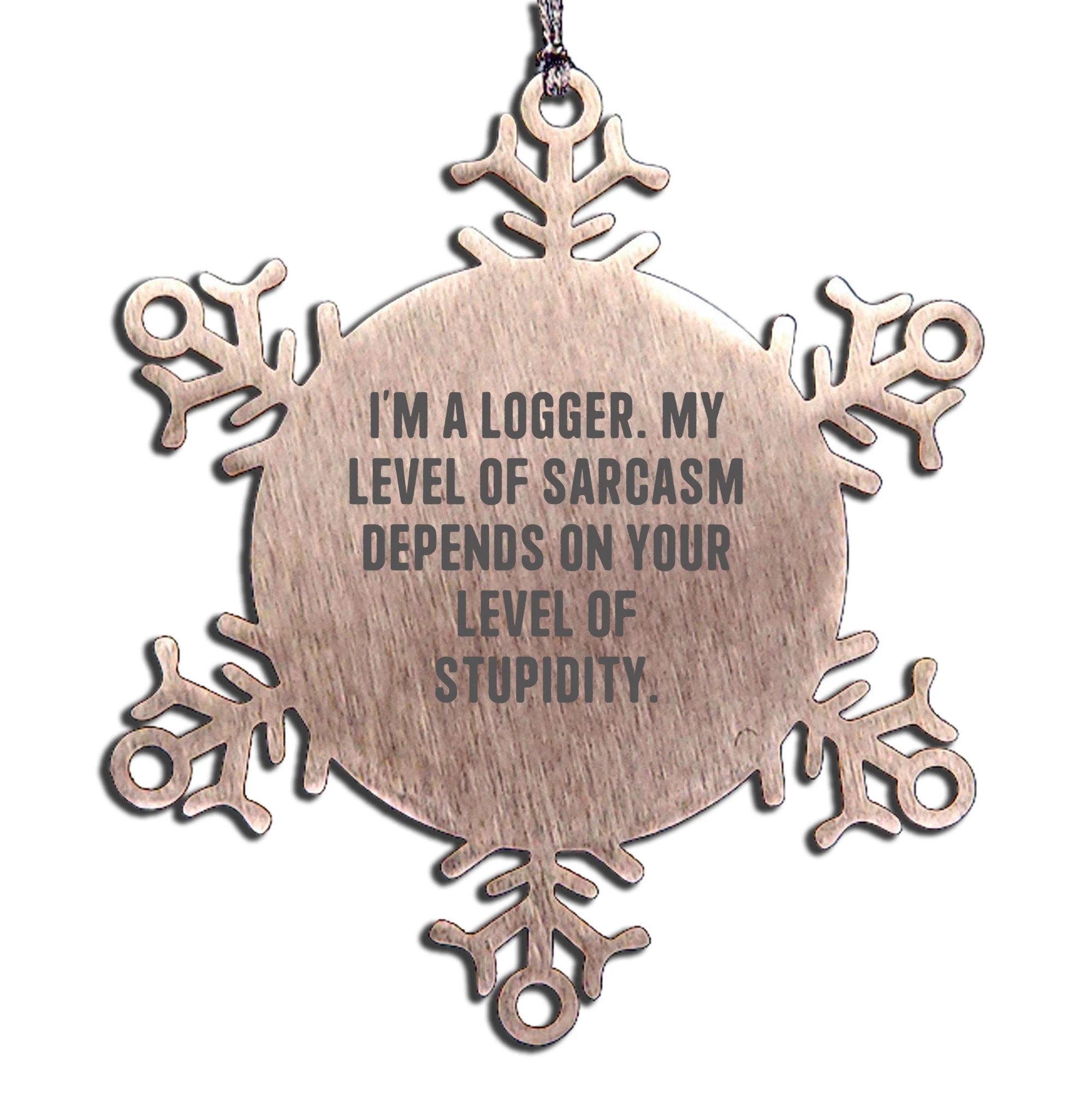 Logger Snowflake Ornament Shatterproof Stainless Gift For Christmas