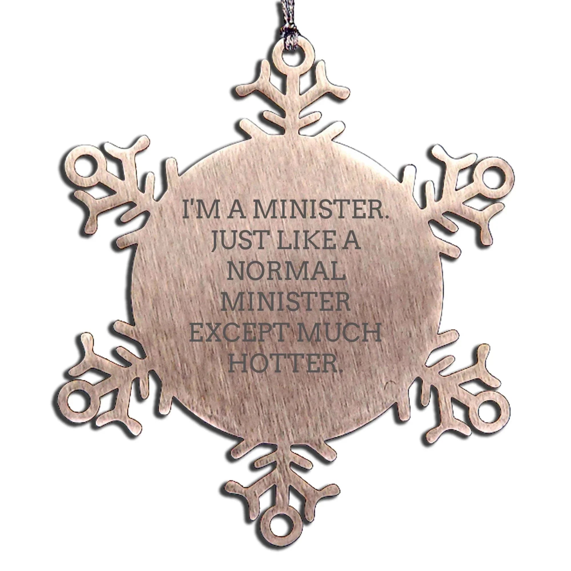 Joyful Minister Snowflake Ornament Stainless Steel Keepsake