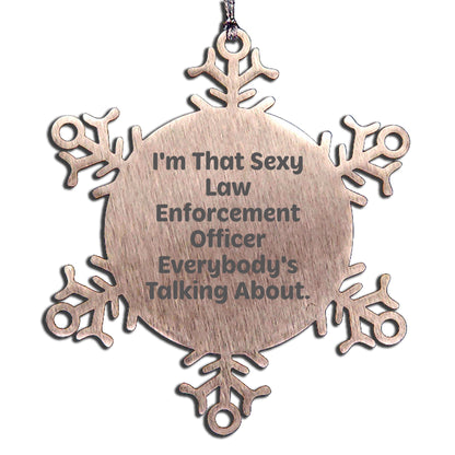 Funny Law Enforcement Officer Snowflake Christmas Tree Ornament Gifts