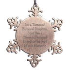 Funny Tattooed Funeral Director Snowflake Ornament