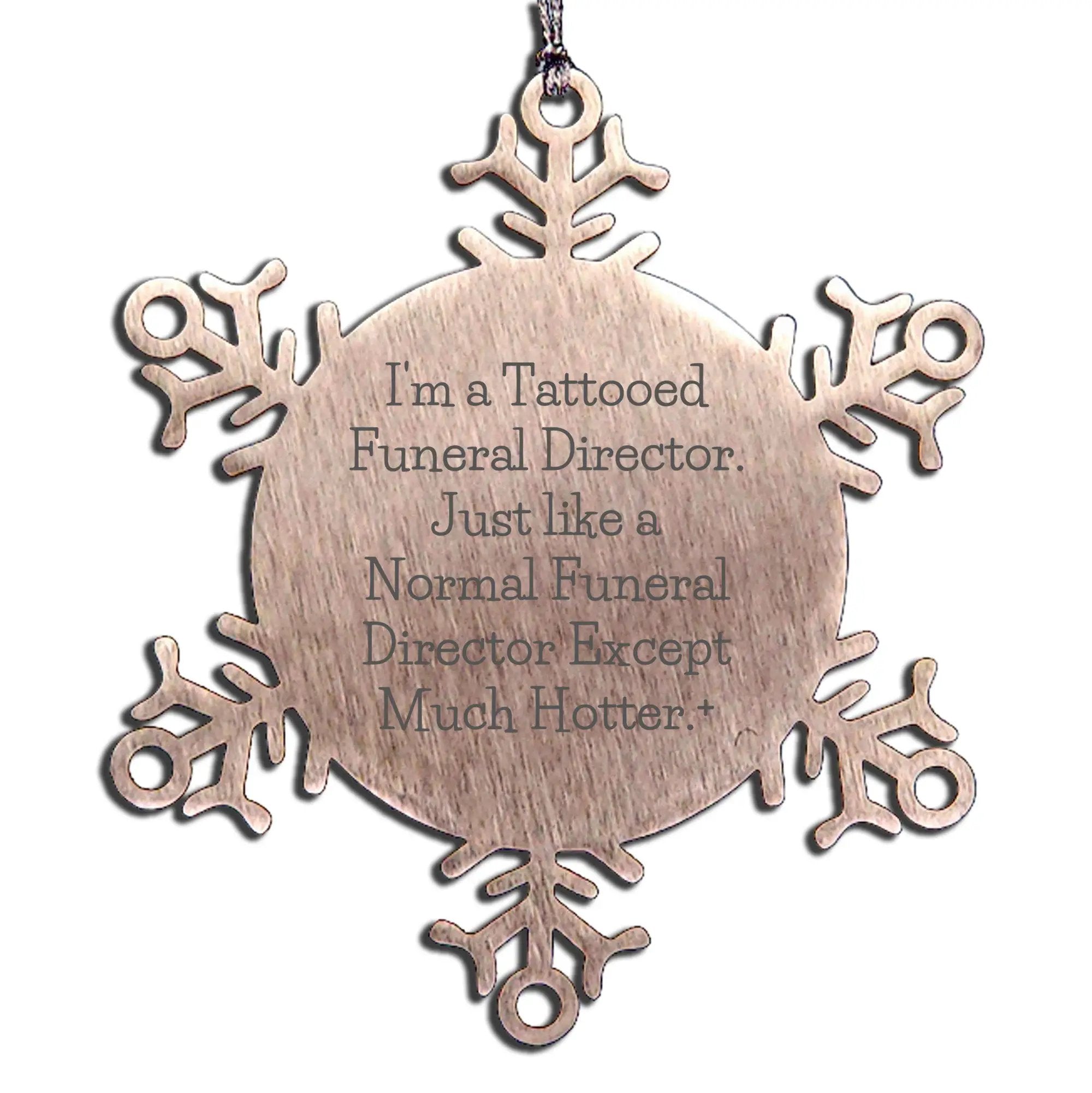 Funny Tattooed Funeral Director Snowflake Ornament