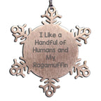 Funny Ragamuffin Cat Snowflake Ornament - I Like A Handful Of Humans And My Ragamuffin