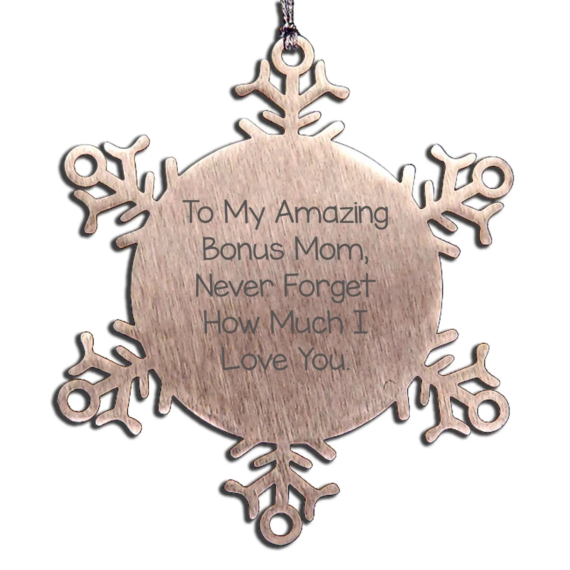 Bonus Mom Snowflake Christmas Ornaments