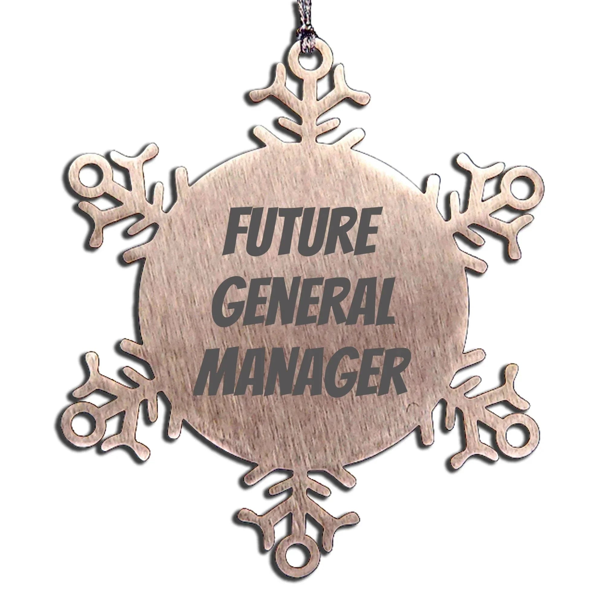 Funny General Manager Steel Snowflake Ornament, 'Future General Manager', Christmas Unique Gifts