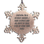 Funny Retired Sheriff Snowflake Christmas Tree Ornament Gifts from Family and Friends