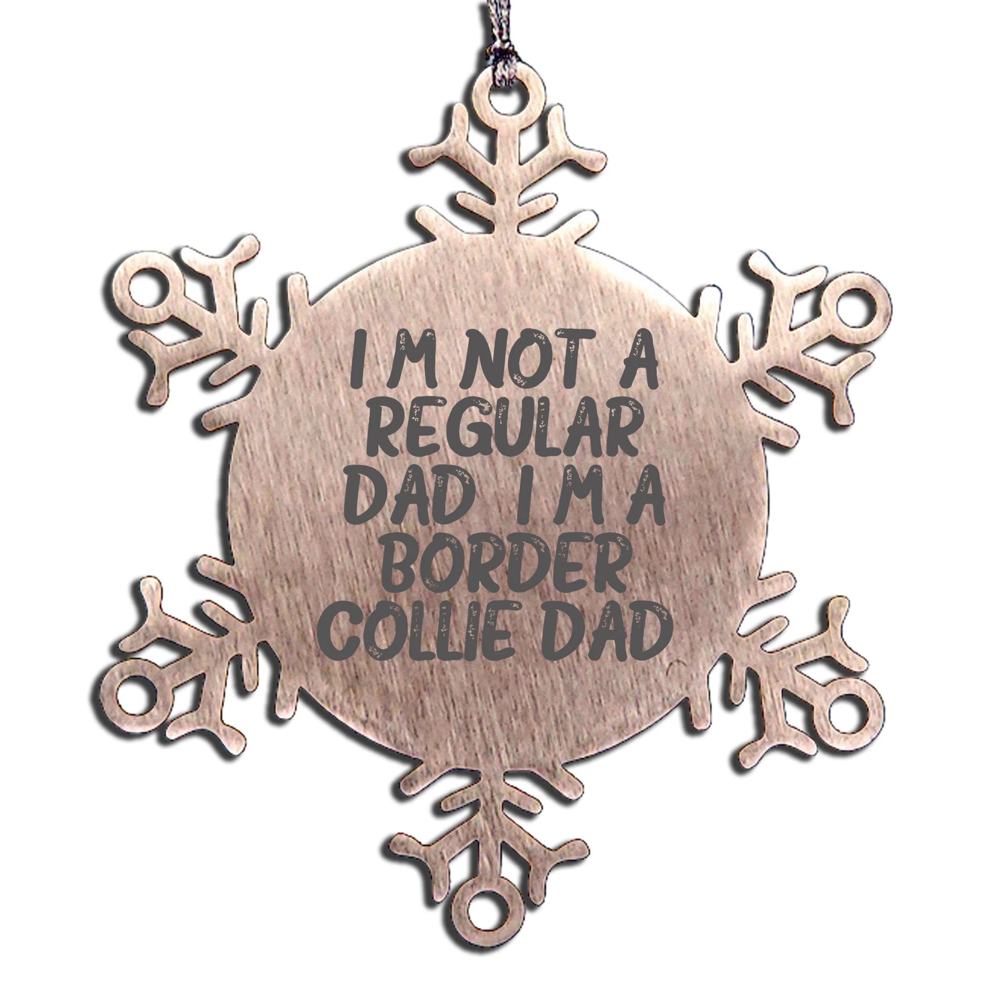 Border Collie Dad Christmas Snowflake Ornament - I am a Border Collie Dad