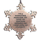 Funny Marketing Manager Snowflake Ornament Gifts from Friends and Family for Christmas