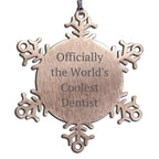 Unique Gifts from Friends and Family for the World's Coolest Dentist - Stainless Steel Snowflake Ornament