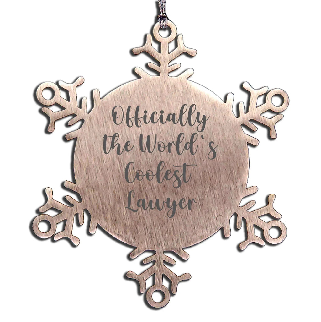 Funny Lawyer Gifts for Men, Unique Snowflake Ornament, Officially The World's Coolest Lawyer Christmas Unique Gifts from Friends