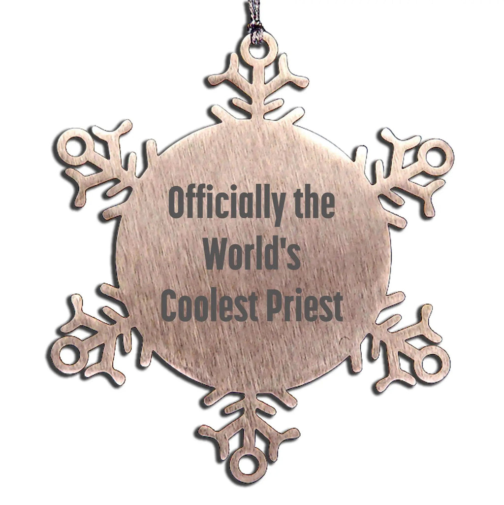 Funny Priest Gifts Snowflake Ornament Officially The World's Coolest Priest, Perfect Christmas Unique Gifts for Priest, Men, Friends - Mallard Moon
