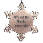 Funny Priest Gifts Snowflake Ornament Officially The World's Coolest Priest, Perfect Christmas Unique Gifts for Priest, Men, Friends - Mallard Moon