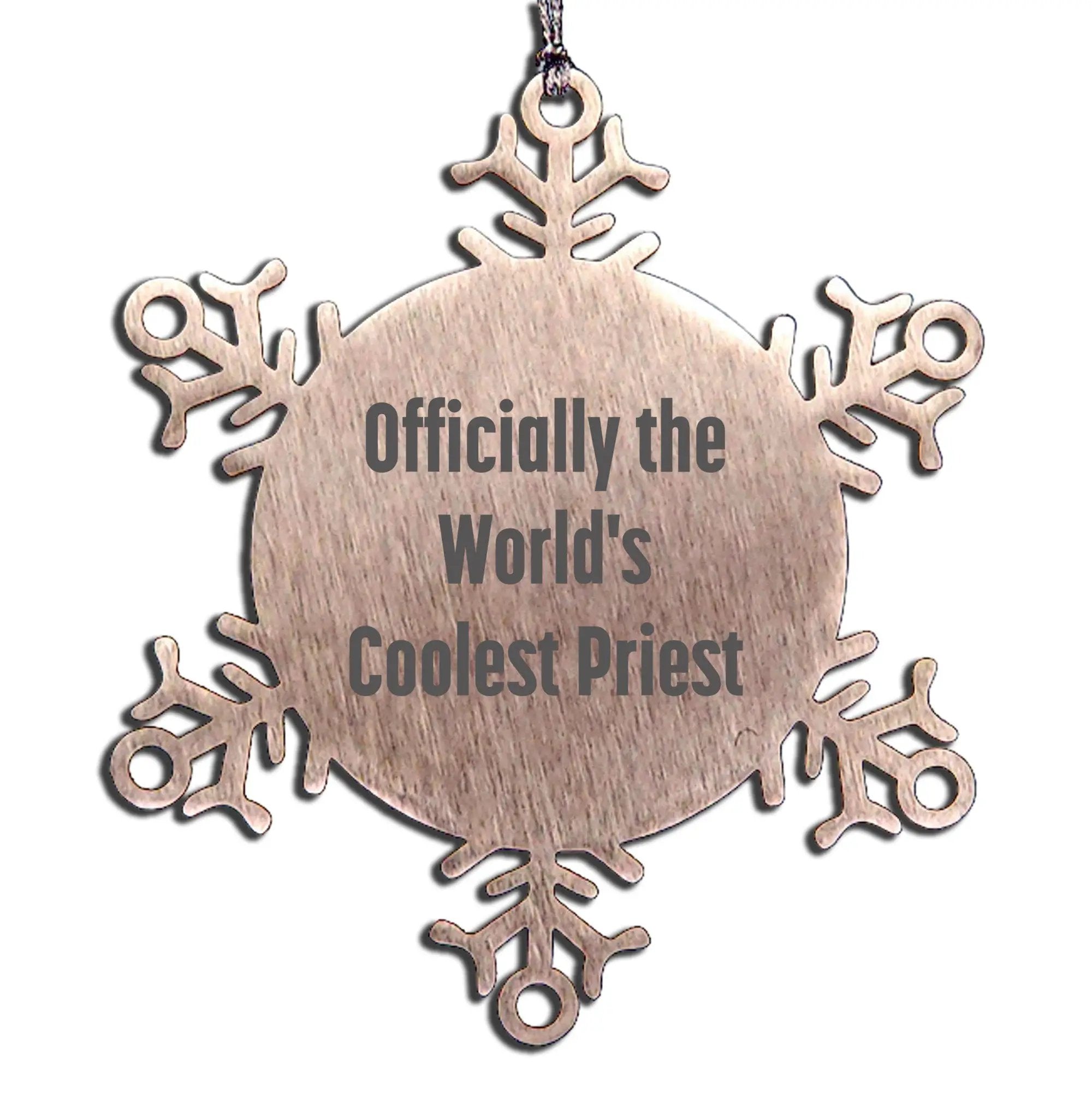 Funny Priest Gifts Snowflake Ornament Officially The World's Coolest Priest, Perfect Christmas Unique Gifts for Priest, Men, Friends - Mallard Moon