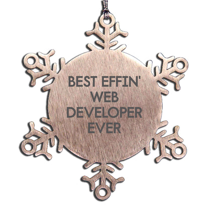 Funny Web Developer Christmas Unique Gifts from Friends Unique Snowflake Ornament Best Effin' Web Developer Ever