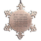 Funny Advisor Snowflake Ornament Gifts from Men to Their Advisors on Christmas Unique Gifts - If At First You Don't Succeed, Try Doing What Your 'Advisor' Told You To Do The First Time.