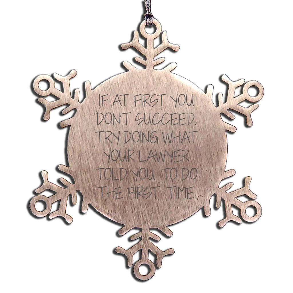 Funny Lawyer Gifts from Men for Lawyer Snowflake Ornament Christmas Unique Gifts
