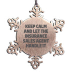 Funny Insurance Sales Agent Snowflake Ornament Gifts from Friends and Family for Christmas Unique Presents