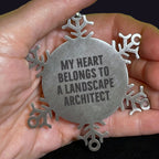 Funny Landscape Architect Snowflake Ornament -My Heart Belongs To A Landscape Architect'