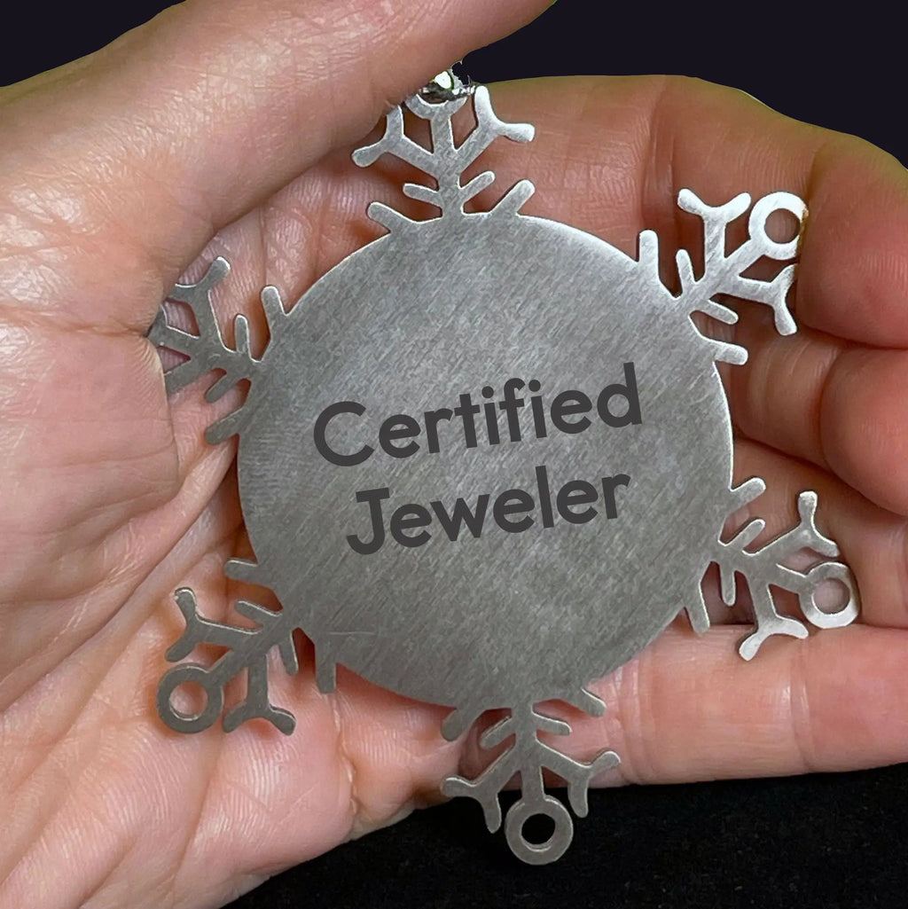 Unique Snowflake Ornaments for Jeweler Friends and Family from Certified Jeweler, Fun and Inspirational Holiday Gift - Mallard Moon
