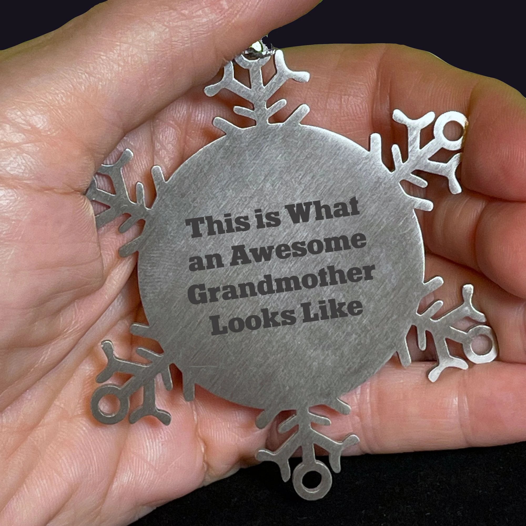 Grandmother Snowflake Ornament, Funny Quote - 'This Is What An Awesome Grandmother Looks Like'