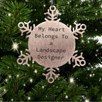 Landscape Designer Snowflake Christmas Ornament - My Heart Belongs To A Landscape Designer