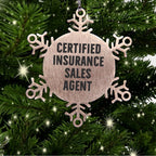 Funny Snowflake Ornament, Christmas Unique Gifts - Certified Insurance Sales Agent - Mallard Moon