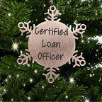 Funny Loan Officer Gifts from Friends for Men, Unique Snowflake Ornament Quote Certified Loan Officer Christmas Unique Gifts - Mallard Moon