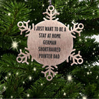 Funny German Shorthaired Pointer Dog Gifts from Men to Family - Christmas Unique Gifts for German Shorthaired Pointer Dog Dad Snowflake Ornament