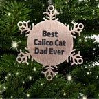 Calico Cat Snowflake Ornaments Best Calico Cat Dad Ever