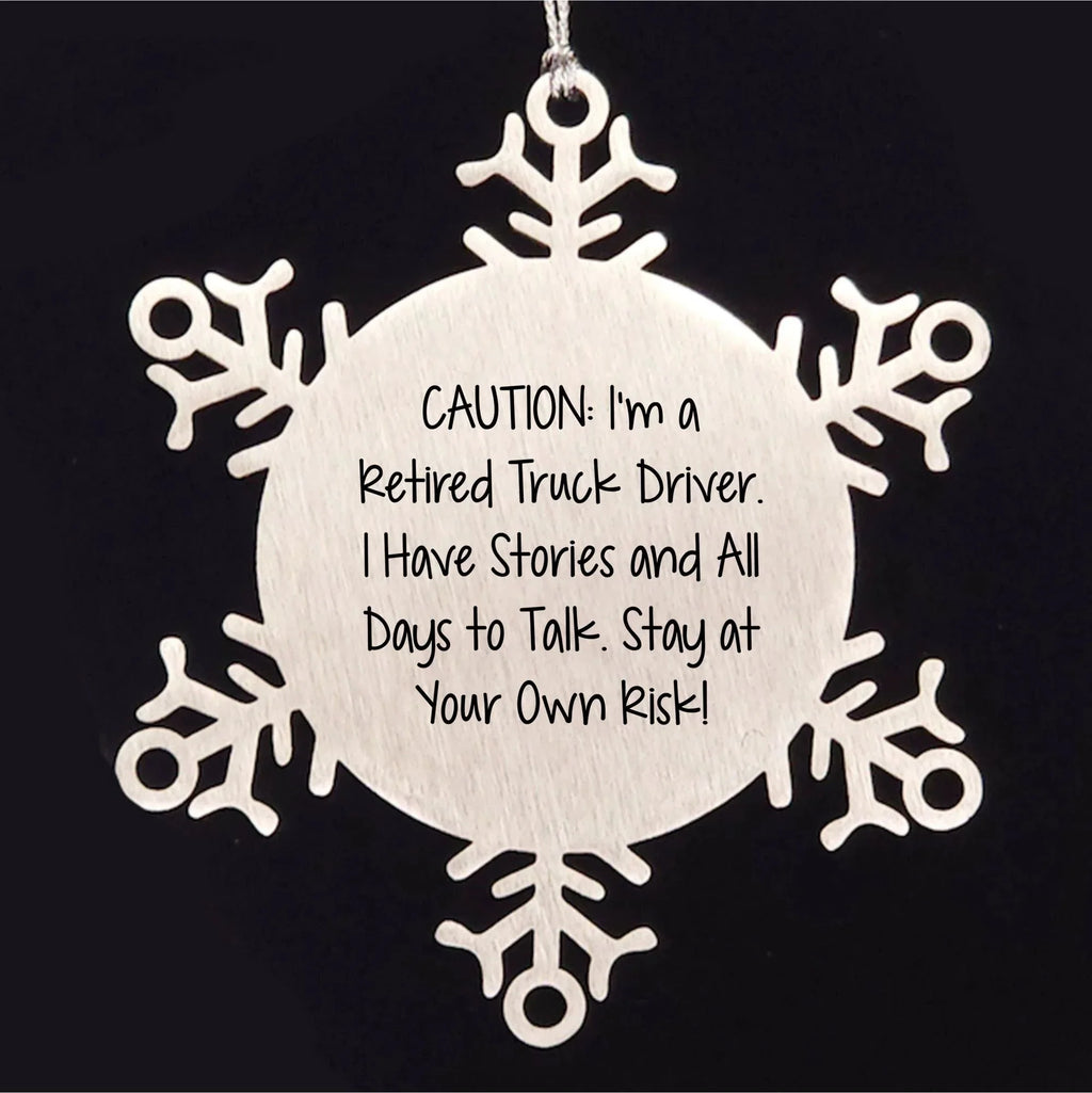 Truck Driver Christmas Unique Gift Funny Snowflake Ornament Gifts from Friends to Truck Driver