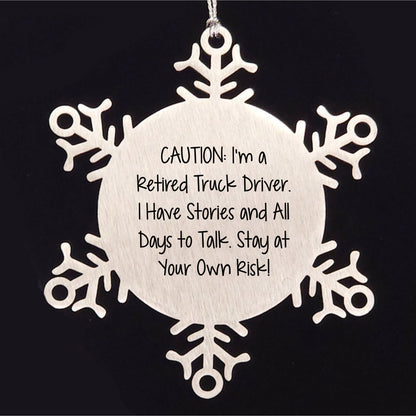 Truck Driver Christmas Unique Gift Funny Snowflake Ornament Gifts from Friends to Truck Driver