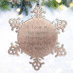 European Shorthair Cat Snowflake Ornament, Funny Gifts from Friends, Gifts for European Shorthair Cat Lovers, Christmas Unique Gifts