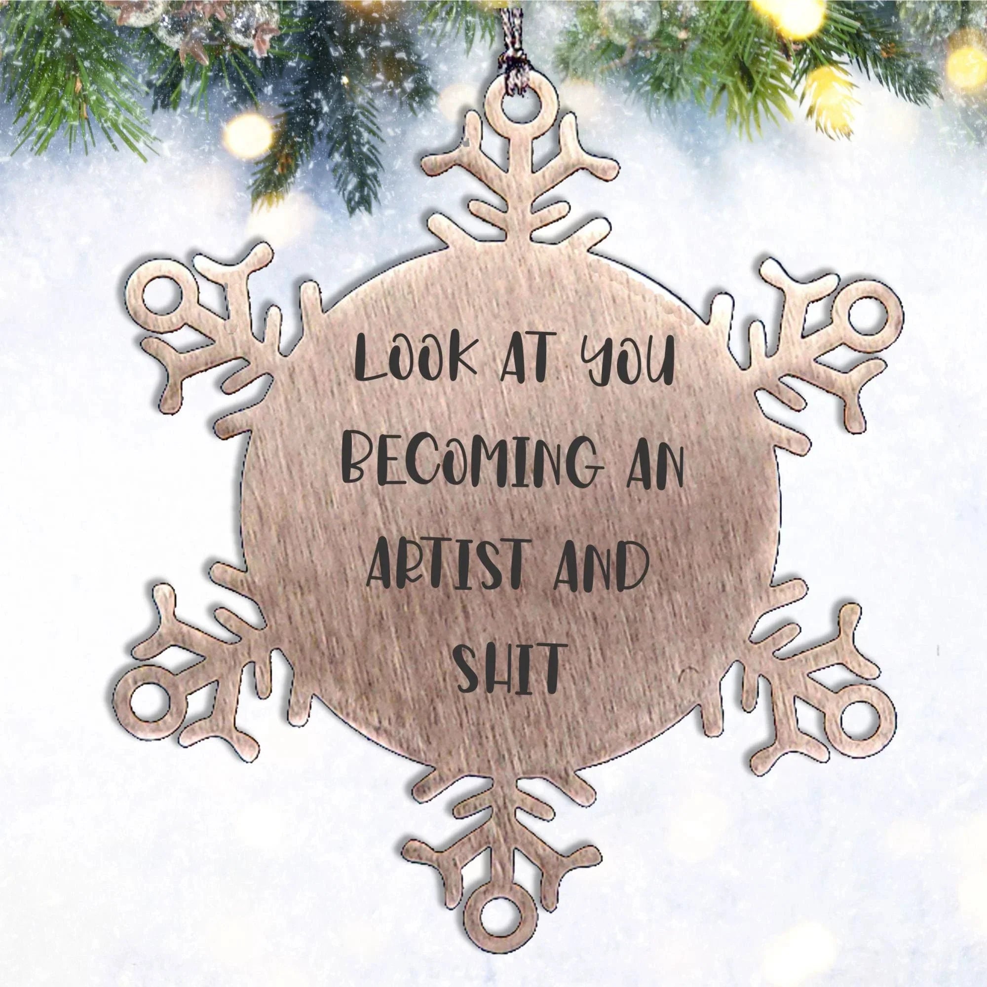 Funny Artist Snowflake Ornament Gifts for Artist Friends and Family, Gifts from Men to Women, Unique Christmas Unique Gifts for Artist Lover