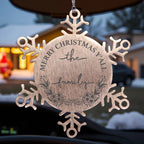 Personalized Merry Christmas Y'all Stainless Steel Laser Engraved Snowflake Tree Ornament
