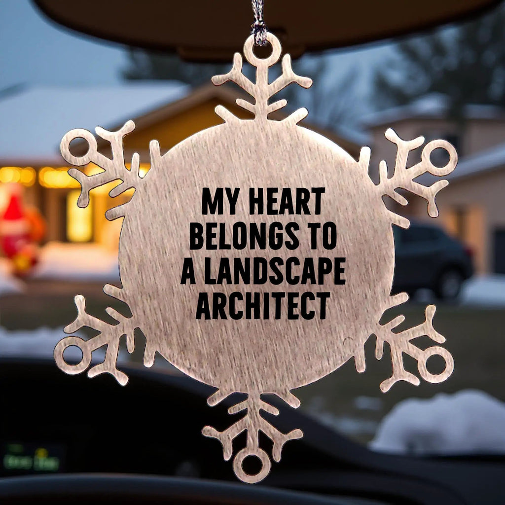 Funny Landscape Architect Snowflake Ornament -My Heart Belongs To A Landscape Architect'