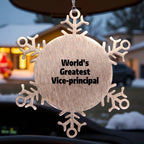 Proud World's Greatest Vice-principal Stainless Snowflake Ornament Shatterproof Keepsake
