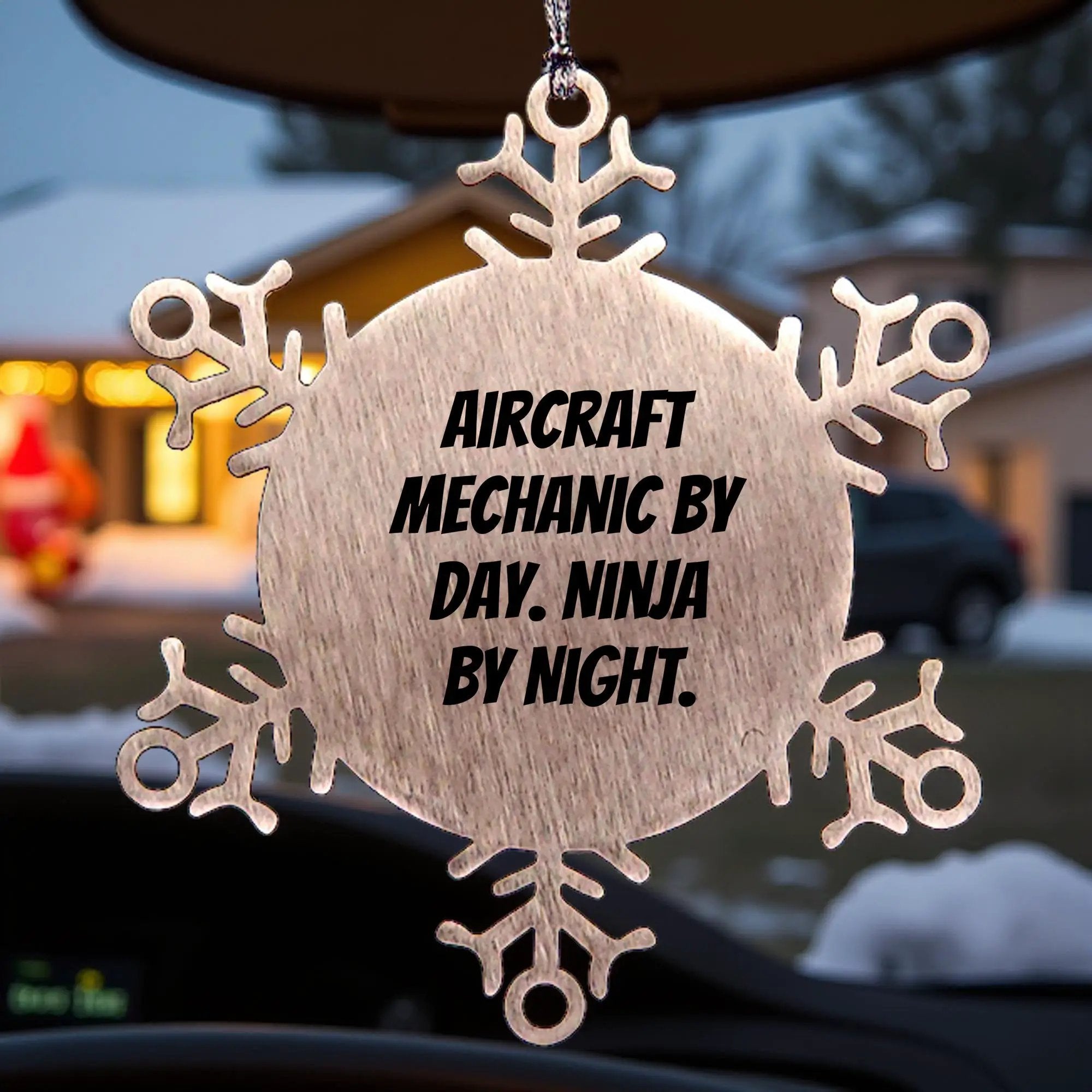 Aircraft Mechanic Snowflake Ornament, Funny Quote Gifts for Friends, Family, or Coworkers, Unique Christmas Memorable Present