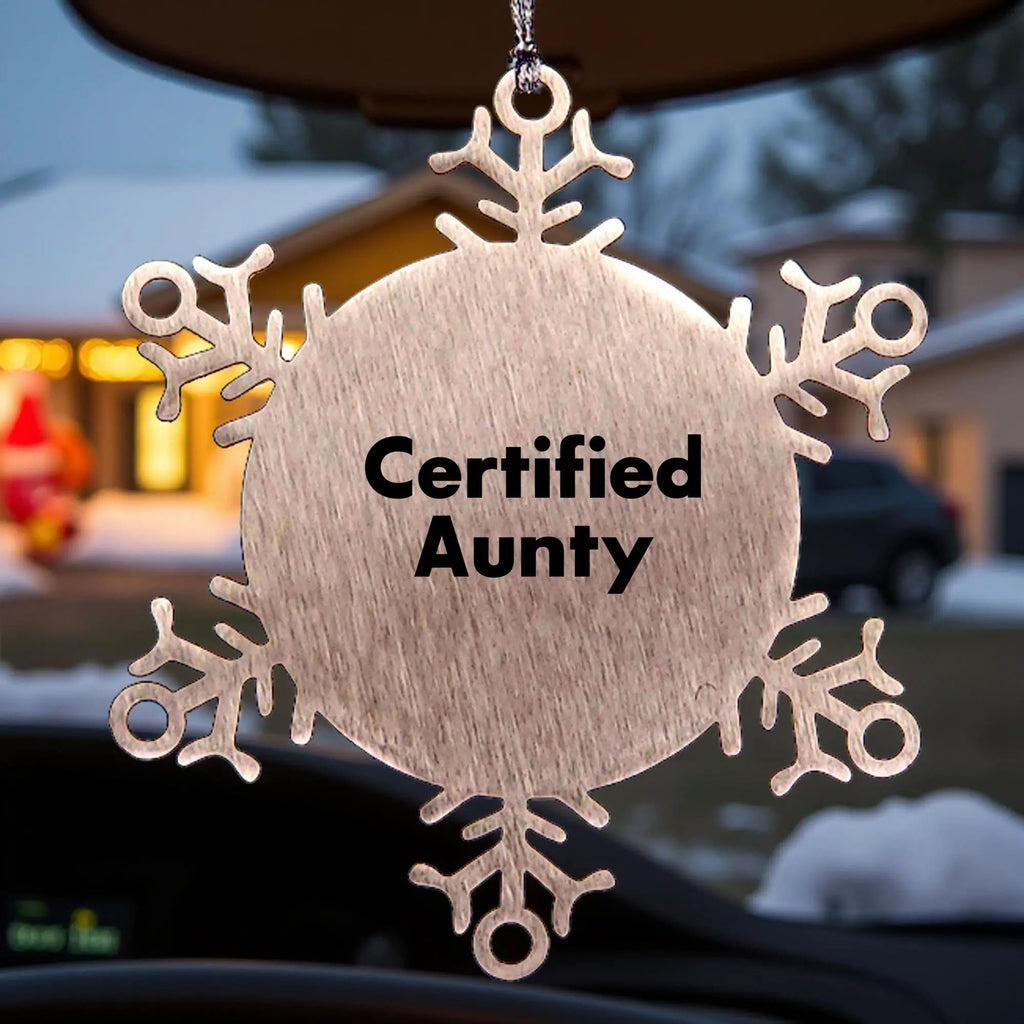 Funny Certified Aunty Snowflake Ornament - Mallard Moon