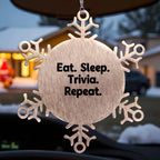 Trivia Snowflake Ornament - Eat, Sleep, Trivia, Repeat