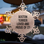 Boston Terrier Dog Snowflake Christmas Ornament - Boston Terrier Lover And Proud Of It!
