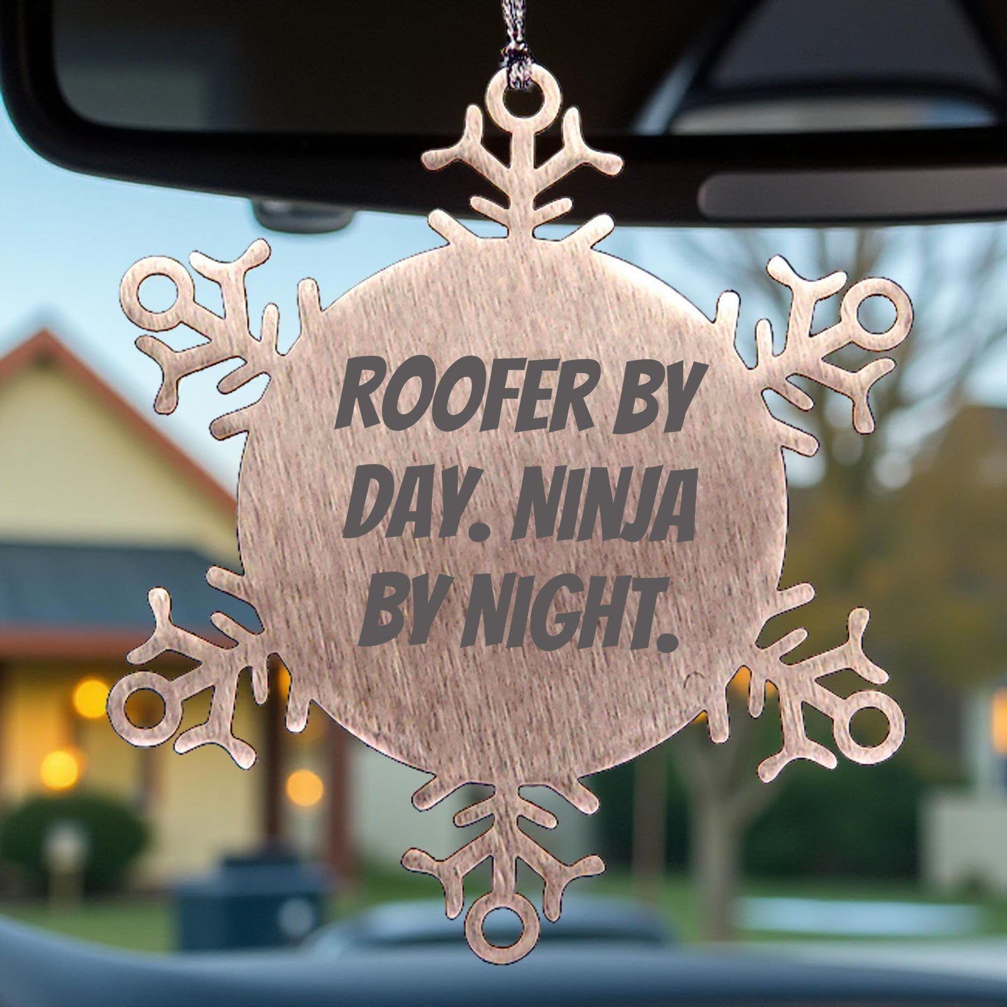 Roofer Gifts from Friends - Snowflake Ornament by Day, Ninja by Night - Christmas Unique Presents for Roofers - Mallard Moon