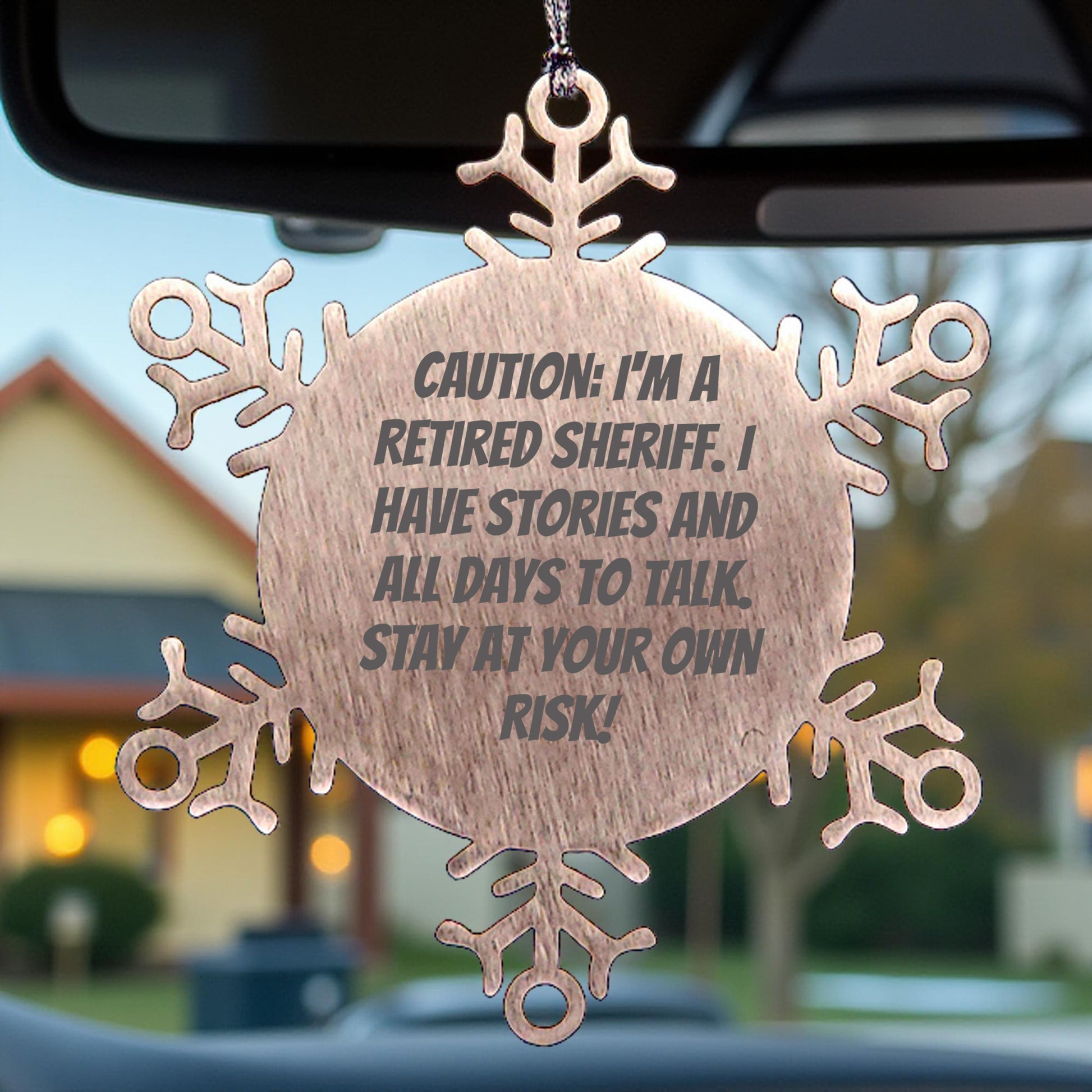 Funny Retired Sheriff Snowflake Christmas Tree Ornament Gifts from Family and Friends - Mallard Moon