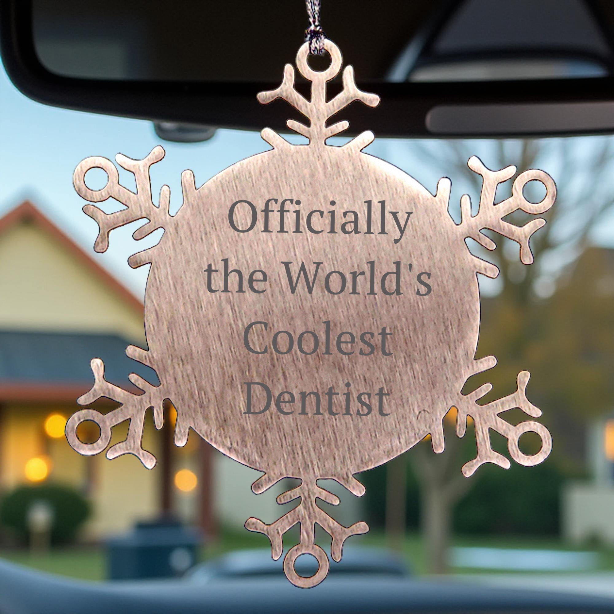 Unique Gifts from Friends and Family for the World's Coolest Dentist - Stainless Steel Snowflake Ornament