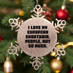European Shorthair Cat Gifts, Snowflake Ornament, Funny Quote, Christmas Unique